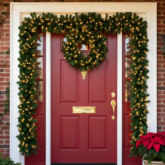 2.7M Christmas Garland – Lush Artificial Pine Rattan for Doors, Mantels & Staircase Decor