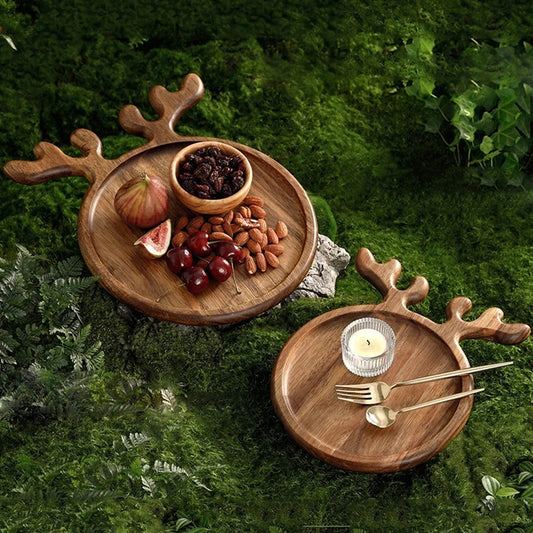 Christmas Tray Plate Elk Christmas Tree Appetizer Platter Sushi Dishes Salad Sashimi Wooden Shaped Candy Dish Snack Dessert
