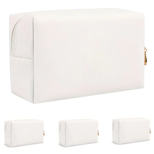 Initial Letter Patch Makeup Bag – Waterproof PU Leather Travel & Wash Pouch