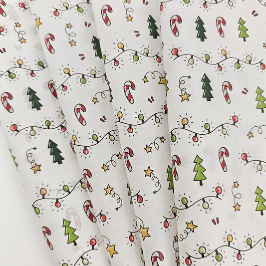 Christmas Lantern Tissue Paper - Holiday Gift Wrapping & Decor (10/20 Sheets per pack)