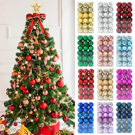 Christmas Ornament Ball Set – Festive Hanging Tree Decorations (6 / 24 / 36 pieces per box)