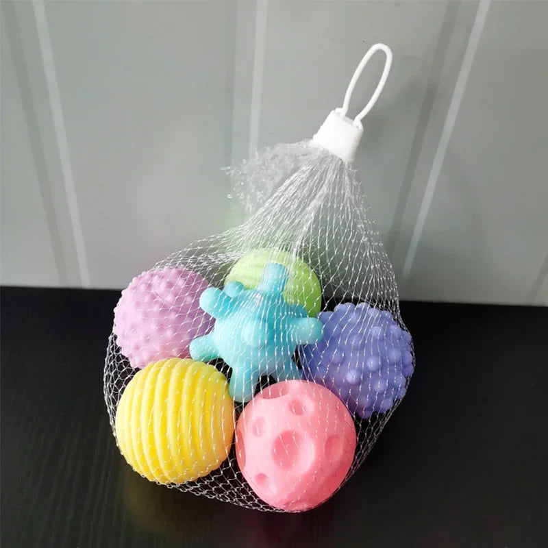Baby Sensory Touch & Teether Ball Set - 6 Pack Soft Tactile Development Toy