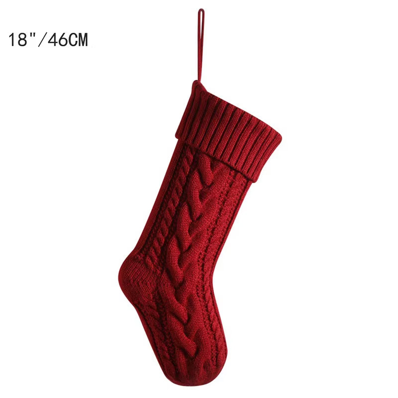 Large Cable Knit Christmas Stockings for Kids - Perfect Holiday Decorations for Family Parties