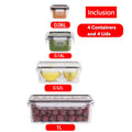 4-Pack Airtight Food Storage Set