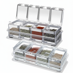 4-Grid Clear Spice Container Set