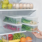 2-Pack Slim Clear Fridge Organizer Bins