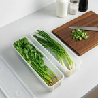 2-Pack Slim Clear Fridge Organizer Bins