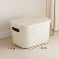 Minimalist Beige Lidded Storage Bin