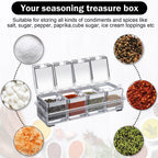 4-Grid Clear Spice Container Set