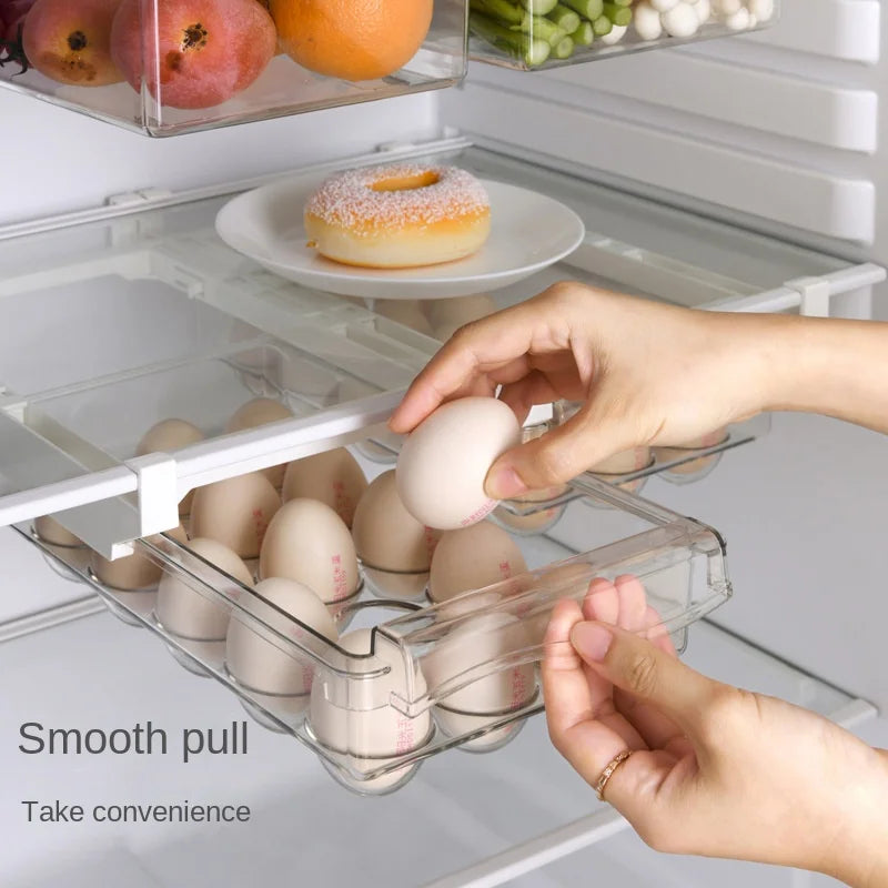 Clear Slide-Out Fridge Drawer Organizer