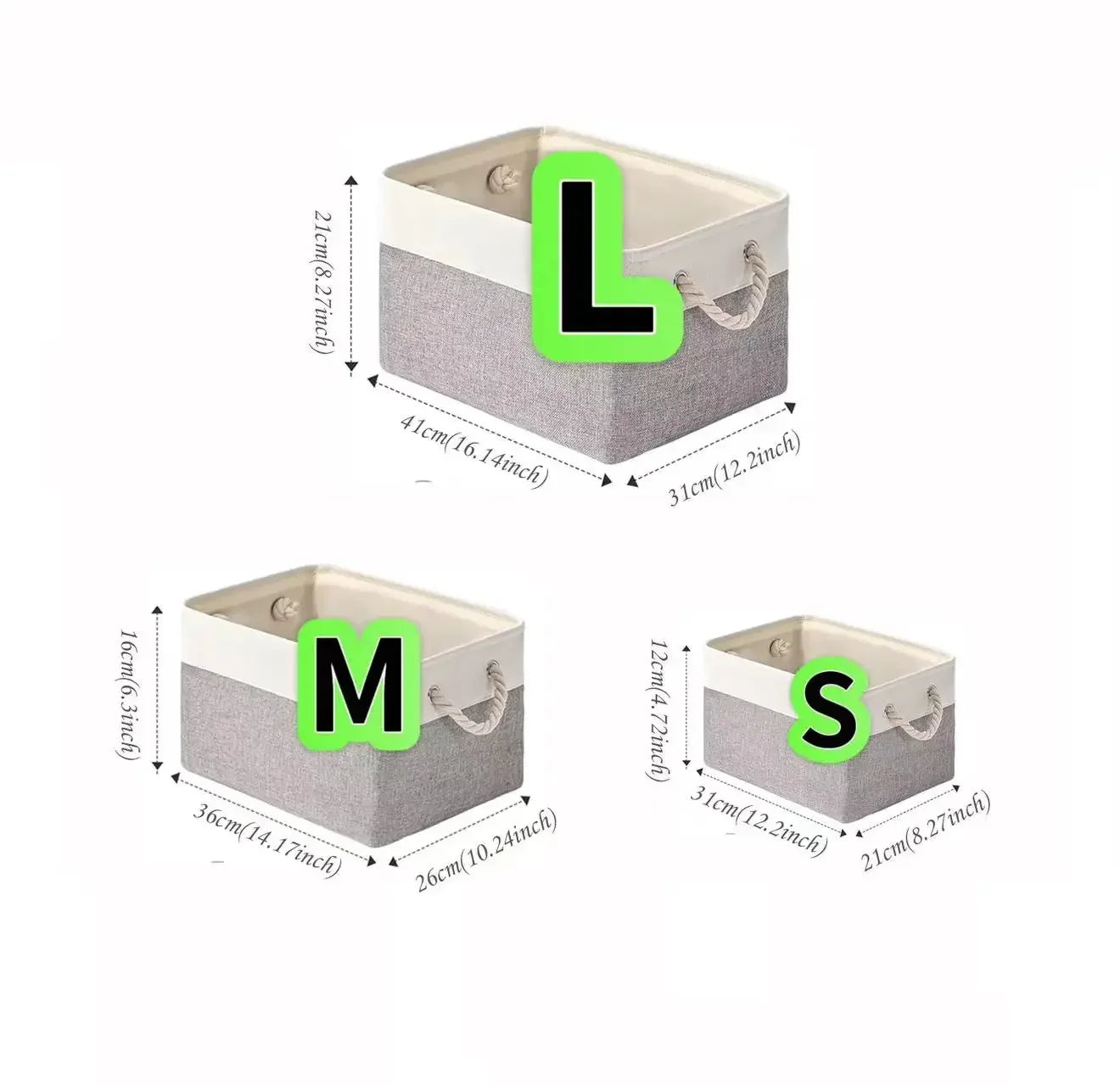 Folding Linen Fabric Storage Basket Multi-Functional Sundries Storage Bag with Handle Organizer Box for Underwear Sock Baby Toys