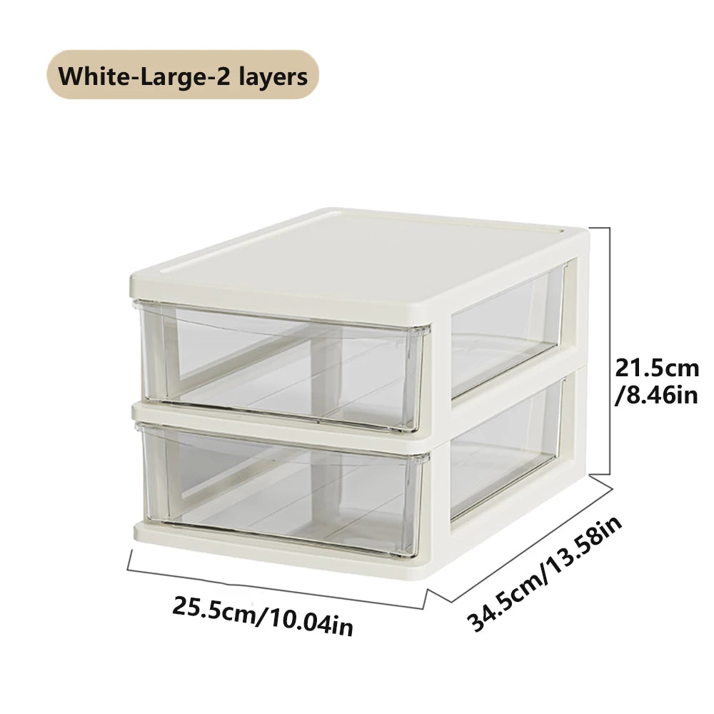 Clear Stackable Desktop Drawer Organizer