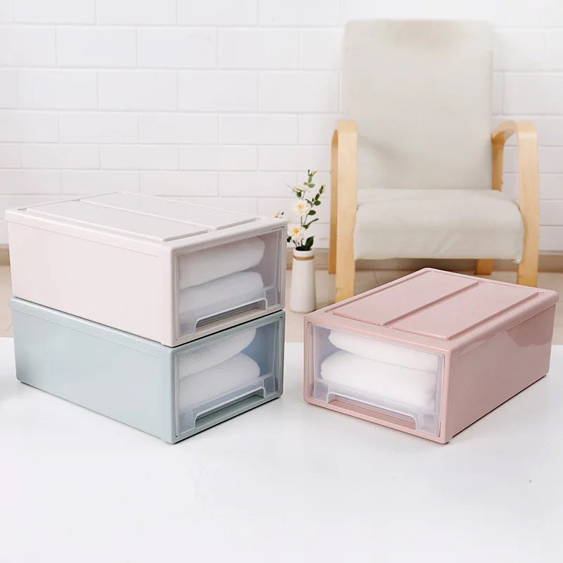 LuxeClear Stackable Drawer Storage Organizer