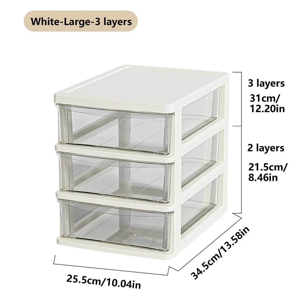 Clear Stackable Desktop Drawer Organizer