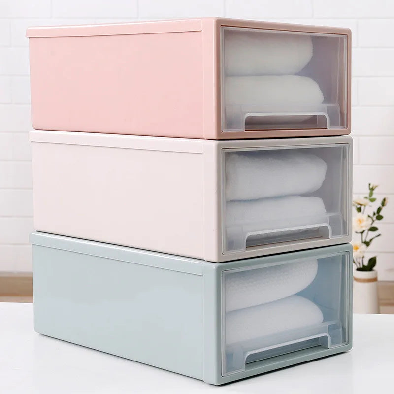 LuxeClear Stackable Drawer Storage Organizer