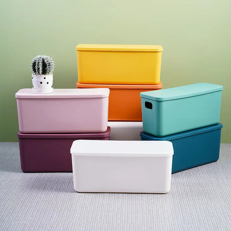 Minimalist Narrow Lidded Storage Bin