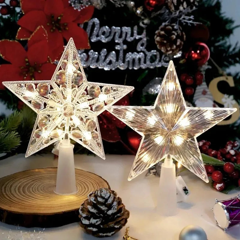 LED Christmas Tree Star Topper – Warm White Light Holiday Decoration (15/18cm)