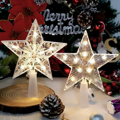 LED Christmas Tree Star Topper – Warm White Light Holiday Decoration (15/18cm)
