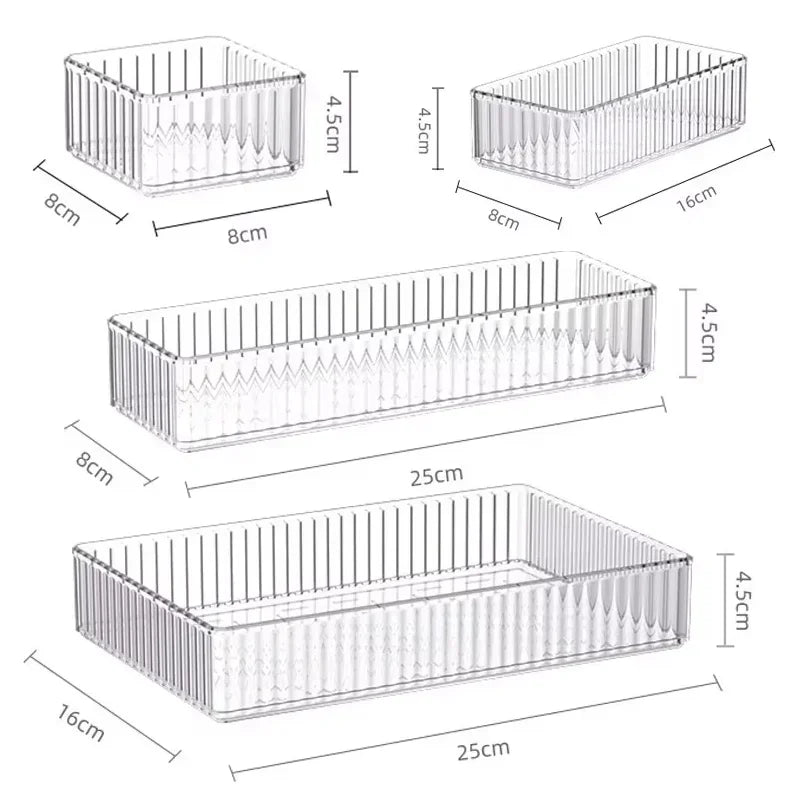 Clear PET Stackable Desk Organizer Drawers