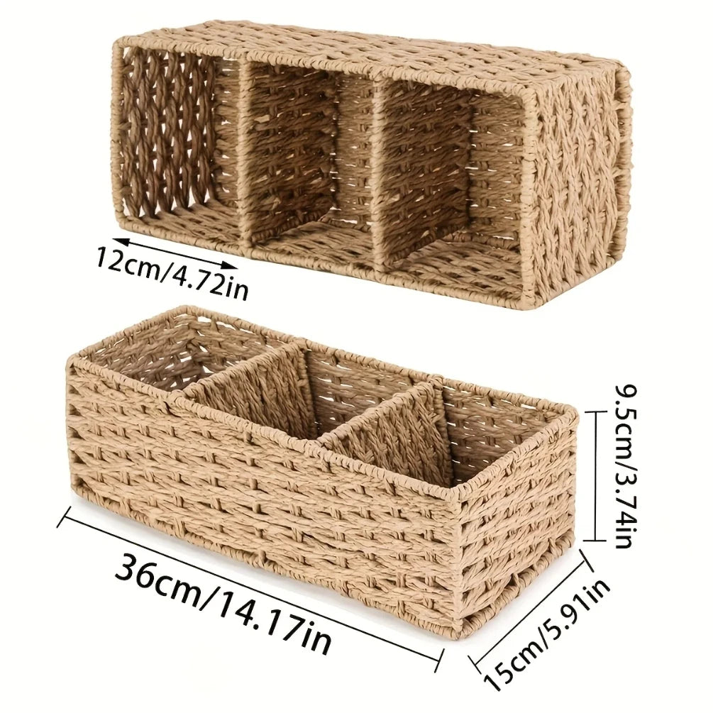 Woven 3-Slot Tank Organizer