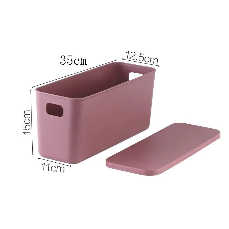 Minimalist Narrow Lidded Storage Bin