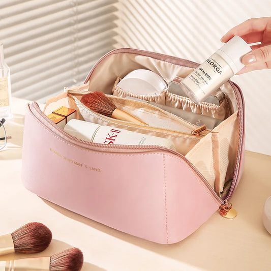 Luxury Travel Makeup Organizer Bag - Portable Cosmetic Case for Women