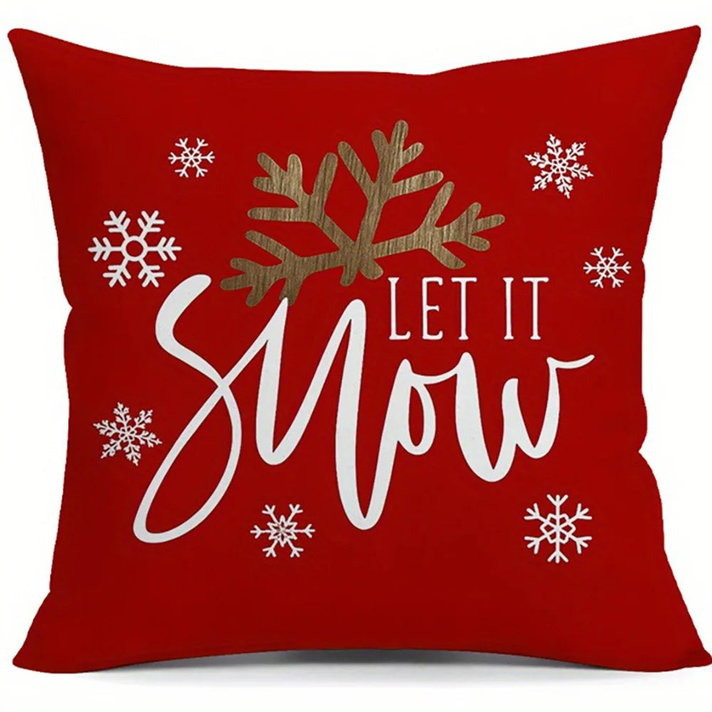 Christmas Tree & Snowflake Pattern Merry Christmas Pillow Covers