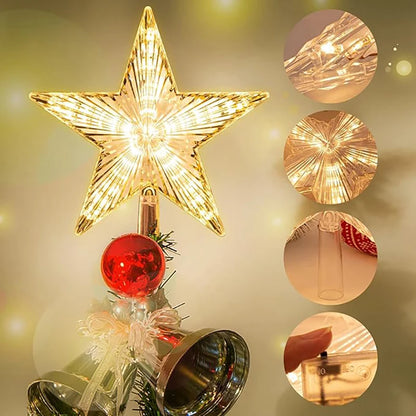 LED Christmas Tree Star Topper – Warm White Light Holiday Decoration (15/18cm)