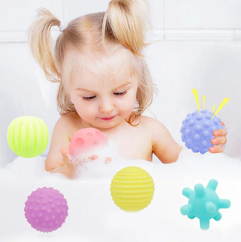 Baby Sensory Touch & Teether Ball Set - 6 Pack Soft Tactile Development Toy