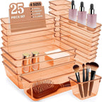 Clear 25-Piece Drawer Organizer Set