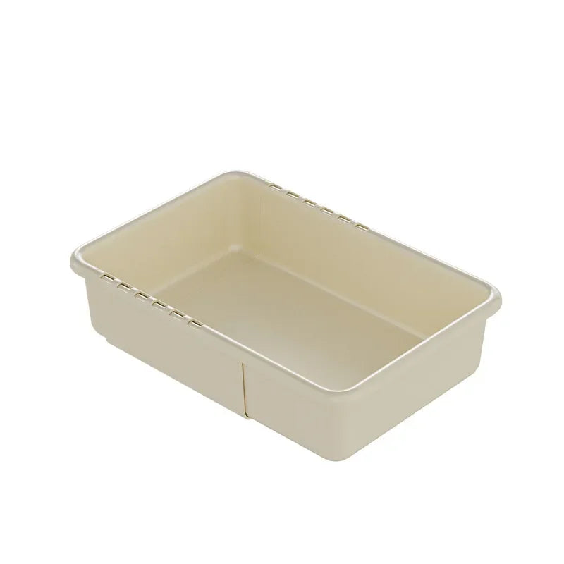 Minimalist Cream Adjustable Drawer Organizer Bin