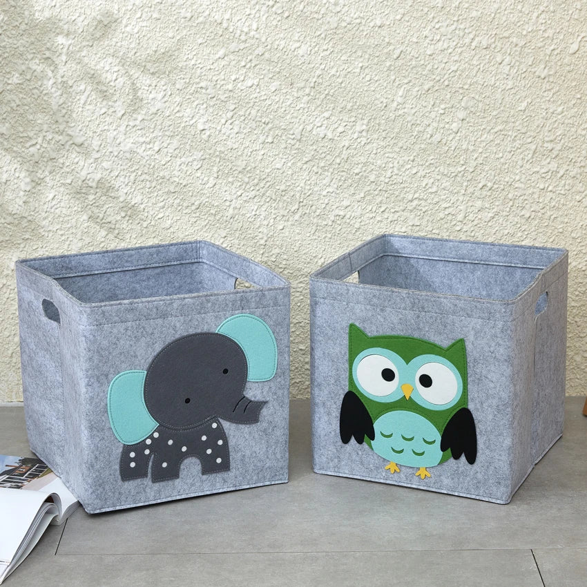 Felt Animal Cube Storage Bin