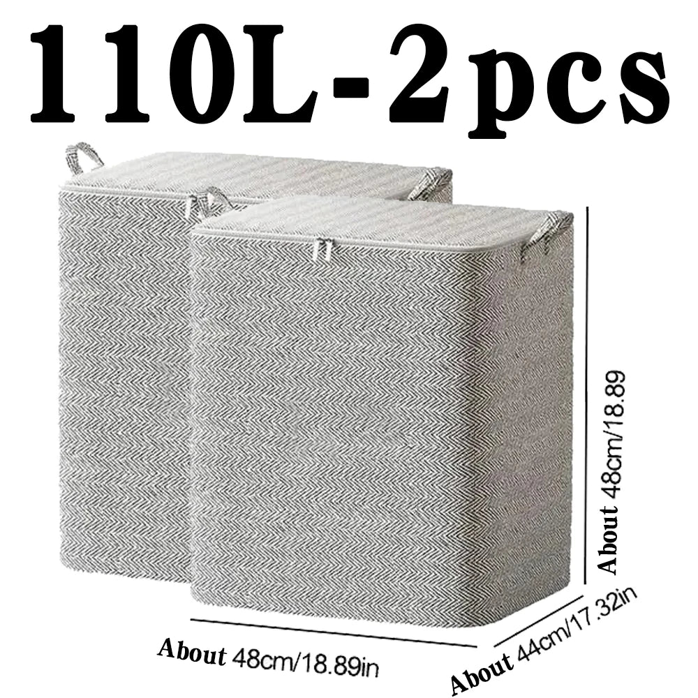 Jumbo Striped Zippered Storage Tote