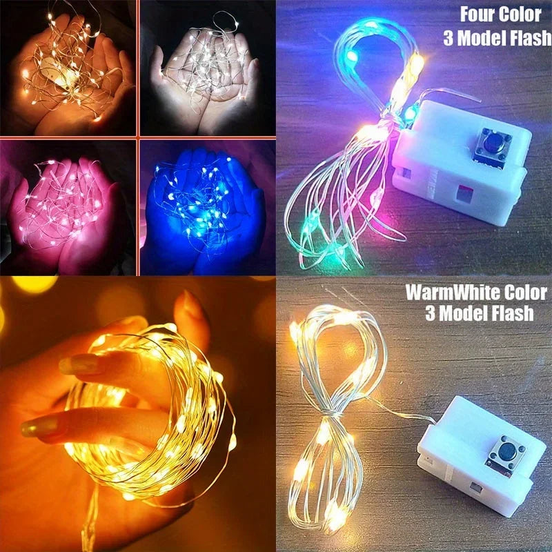 Outside 10-Pack Waterproof Mini Fairy Lights – Copper Wire | 3 Modes | Christmas & Outdoor Decor
