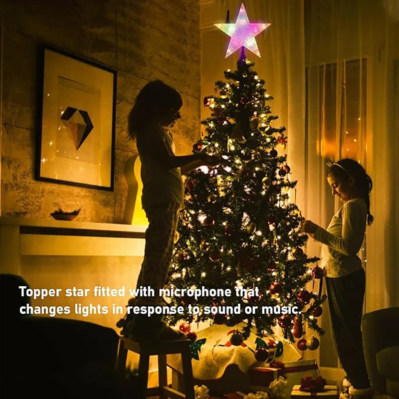 LED Christmas Tree Star Topper – Warm White Light Holiday Decoration (15/18cm)
