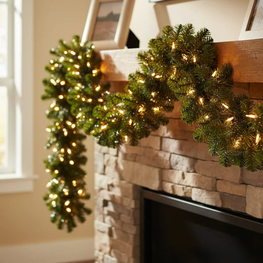 2.7M Christmas Garland – Lush Artificial Pine Rattan for Doors, Mantels & Staircase Decor