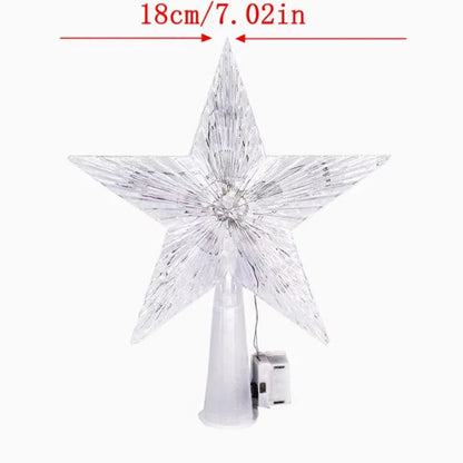 LED Christmas Tree Star Topper – Warm White Light Holiday Decoration (15/18cm)