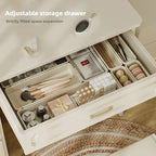 Minimalist Cream Adjustable Drawer Organizer Bin