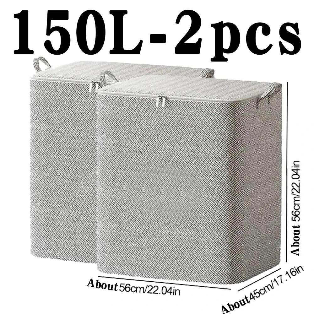 Jumbo Striped Zippered Storage Tote