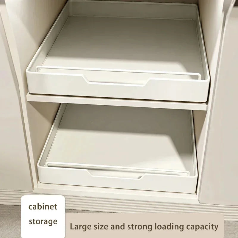 Slide-Out Cabinet Drawer Organizer Rack