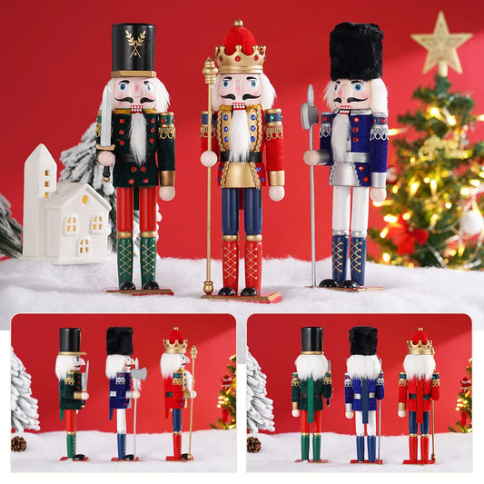 30cm Wooden Nutcracker Soldier – Classic Christmas Decor & Holiday Keepsake