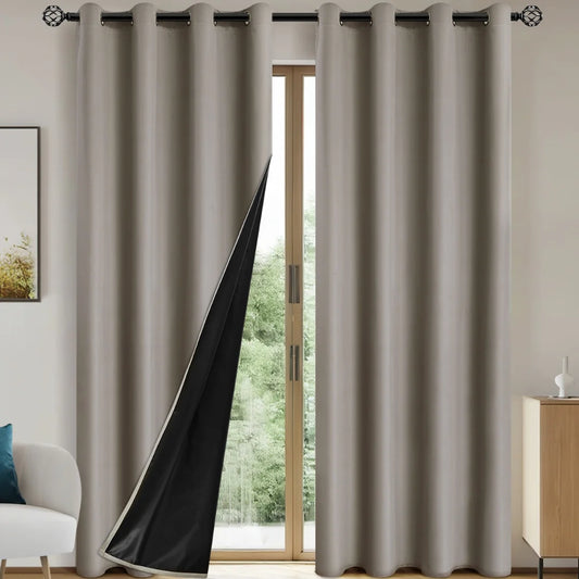 2-Piece Modern 100% Blackout Curtain Set