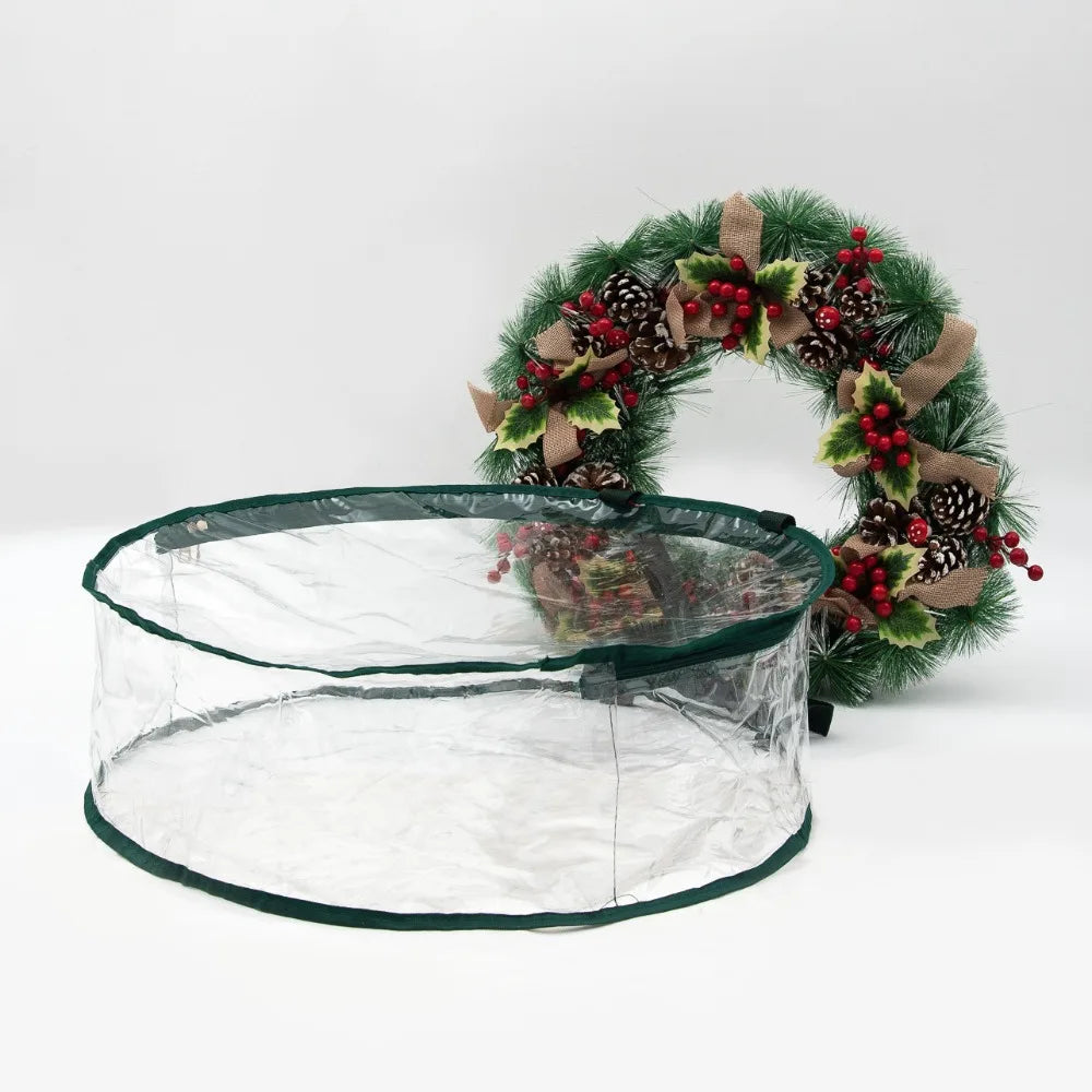 Clear Zippered Christmas Wreath Storage