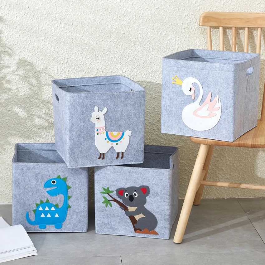 Felt Animal Cube Storage Bin