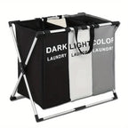 Foldable 3-Section X-Frame Laundry Sorter