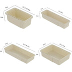 Minimalist Cream Adjustable Drawer Organizer Bin