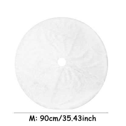 Luxury White Faux Fur Christmas Tree Skirt – Soft Plush Decorative Base for Holiday Trees (78/90/122cm)