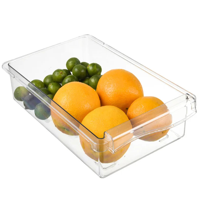 Clear Slide-Out Fridge Drawer Organizer