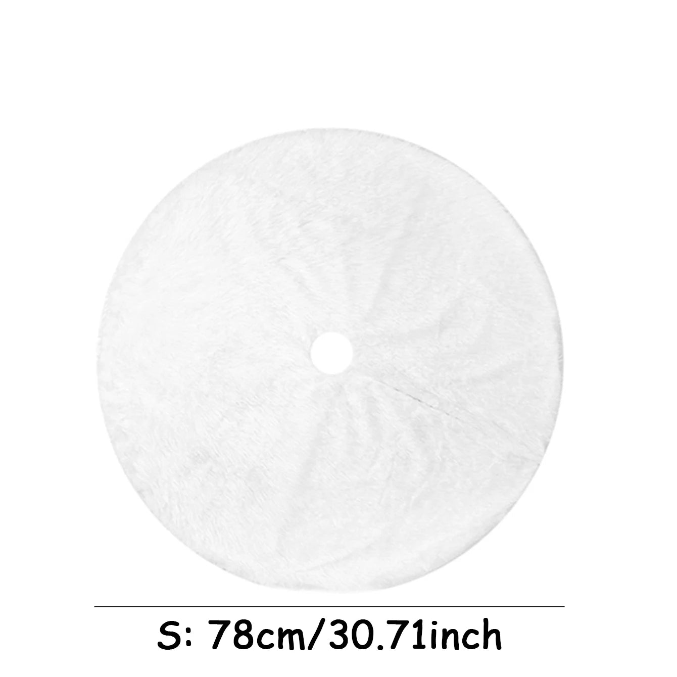 Luxury White Faux Fur Christmas Tree Skirt – Soft Plush Decorative Base for Holiday Trees (78/90/122cm)