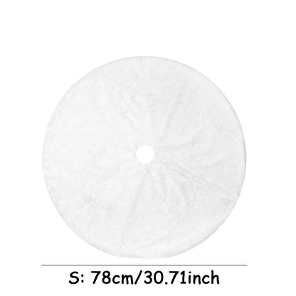 Luxury White Faux Fur Christmas Tree Skirt – Soft Plush Decorative Base for Holiday Trees (78/90/122cm)